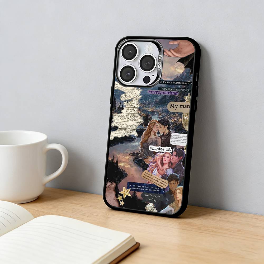 Acotar A Court of Mist and Fury Coque de téléphone Pour iPhone 17,16,15,14,13,12, Plus,Pro Max,XS, Coque de téléphone Argentée Colorée Funda Cover