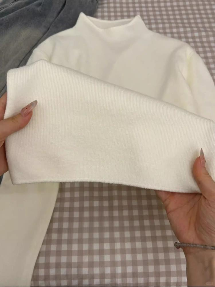 Casual Turtleneck Knitted Long-sleeved Base Shirt Women's Winter Autumn Solid Slim Warm Sweater Korean Version Simple Tops Underwear