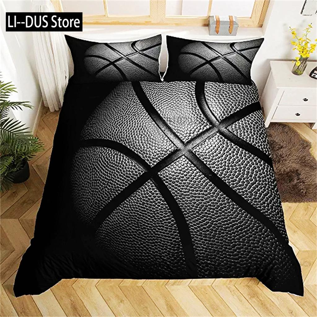 Duvet Cover Kids Basketball Bedding Set Cool Sport Theme Comforter Cover For Boys Teens Gifts Duvet Cover For Bedroom Decoration