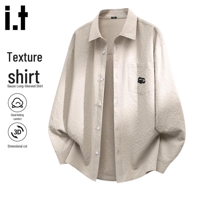 Fingercroxx Men s Textured Long Sleeve Commute Shirt XL