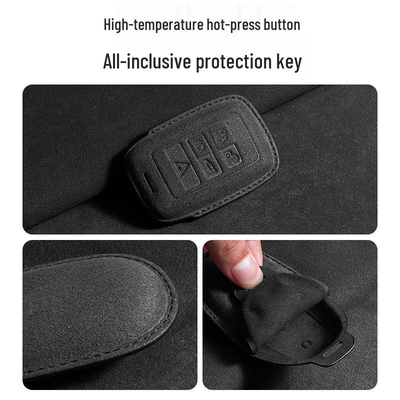 Compatible 3D Suede Key Cover for Land Rover, Range Rover Discovery, Sport 2, and Autobiography 4th/5th Gen Models.