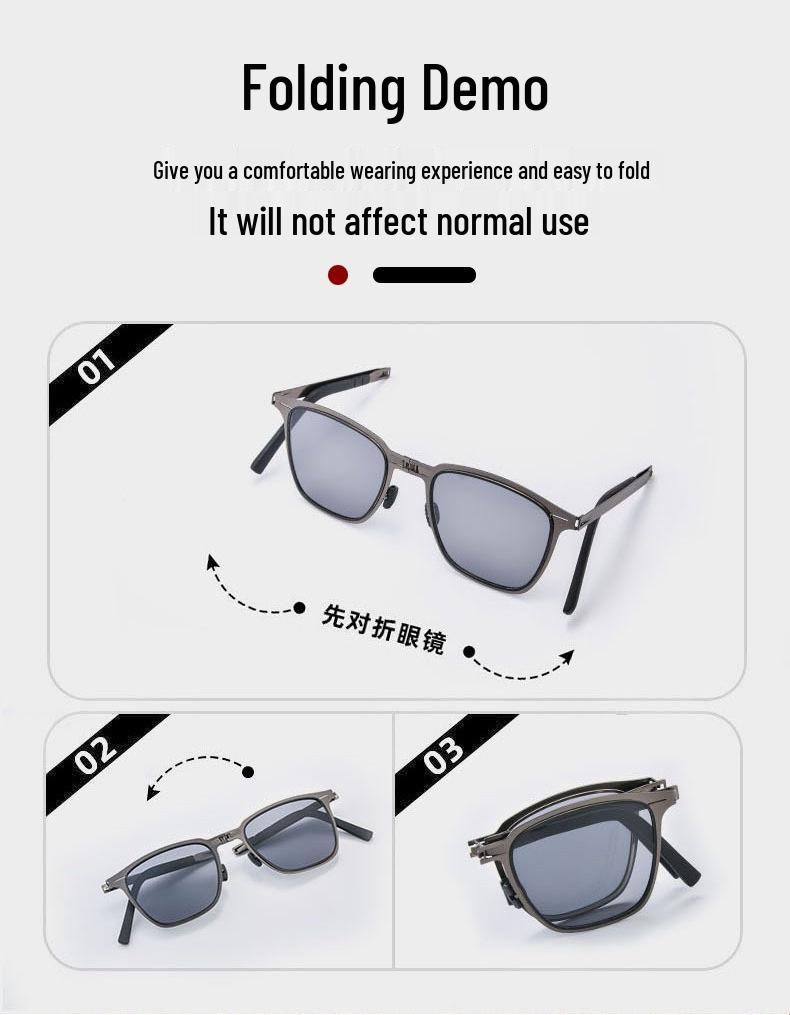 Lightweight Foldable Polarized Sunglasses with Anti-Lost Design - Perfect for Fashionable Outings.