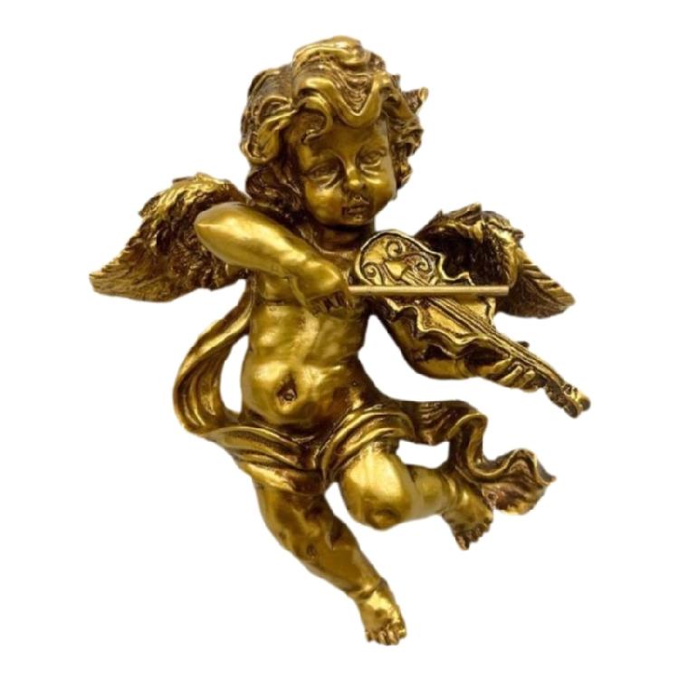Artistic Resin Wall Hanging Of A Violin Playing Angel Wall Sculpture Hanging Ornament Decorative Gift Crafts 1