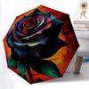 1 Stück Regenbogenrosen-Automatik-Faltschirm, tragbarer, zusammenklappbarer Regenschirm für alle Jahreszeiten, robuste 8-Streben-Konstruktion, perfektes Geschenk 018