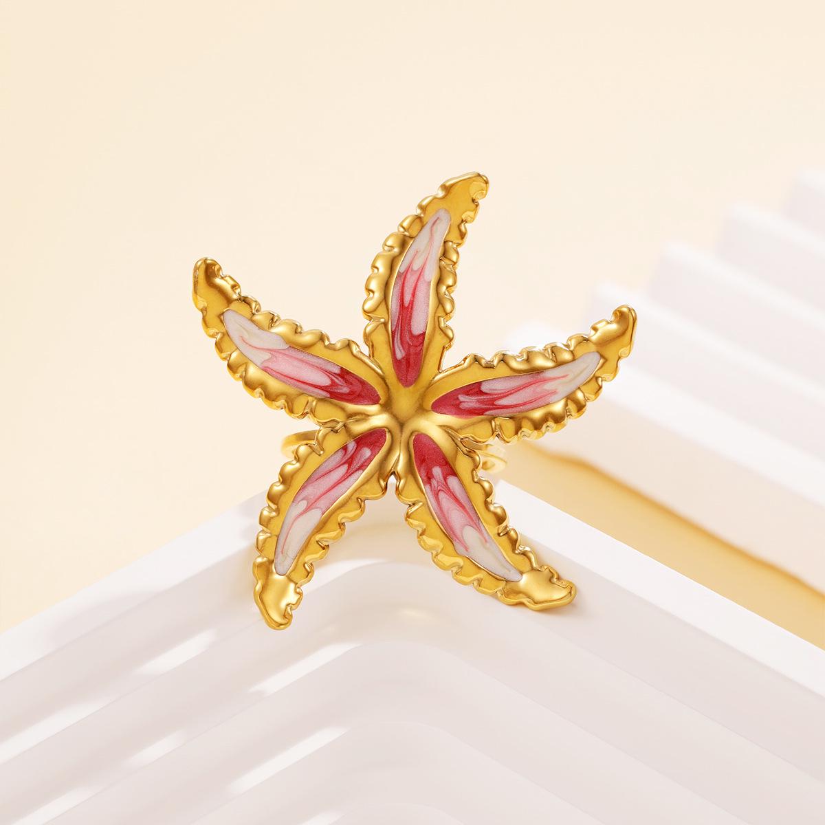 Stainless Steel Enamel Heart Ring: Fashionable Old Money Style, Light Luxury, Thick Texture for Women
