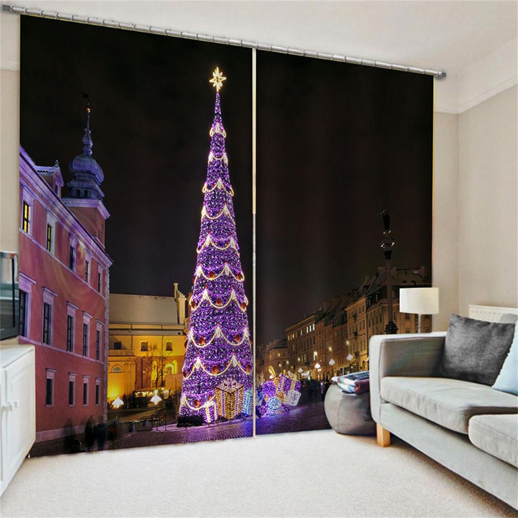 City Night Tall Buildings Lights Landscape Curtains 2 Panel Luxury Living Room Bedroom Home Decor Curtains