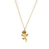 18K Vergoldete 3D Rosenanhänger Halskette - Exquisites Damenschmuck Geschenk