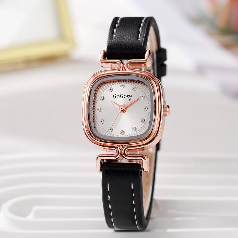 Luxury Woman Quartz Watches Leather Strap Small Square Dial Ladies Watch Casual Fashion Versatile Wristwatches Montre Femme