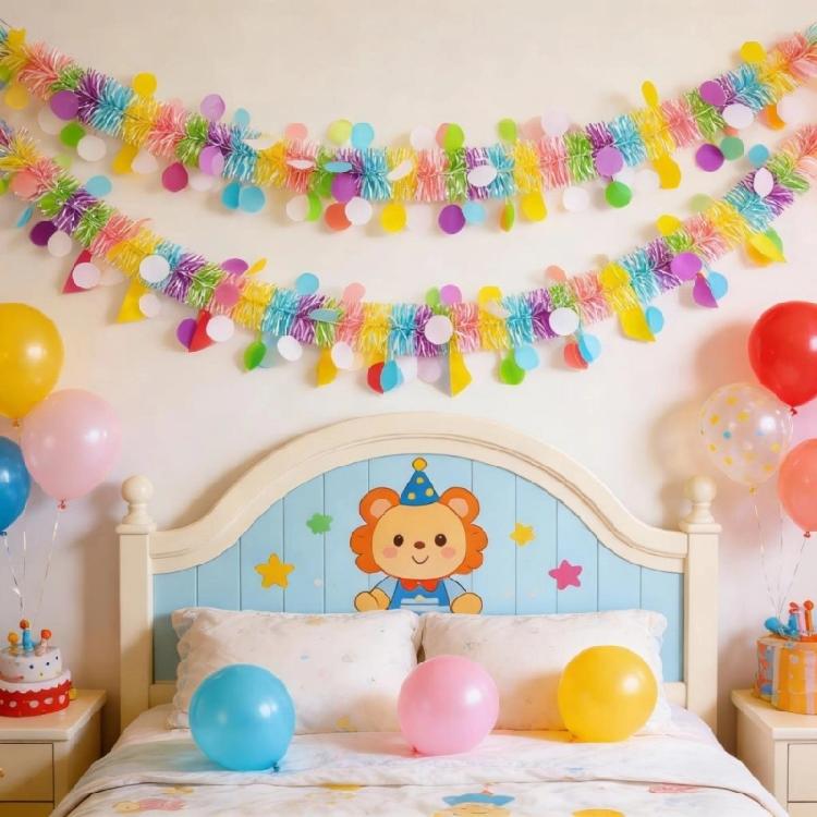 2M Long Plastic Birthday Streamers Recyclable Party Banners Party Accessories For Indoor Outdoors Party Decorations