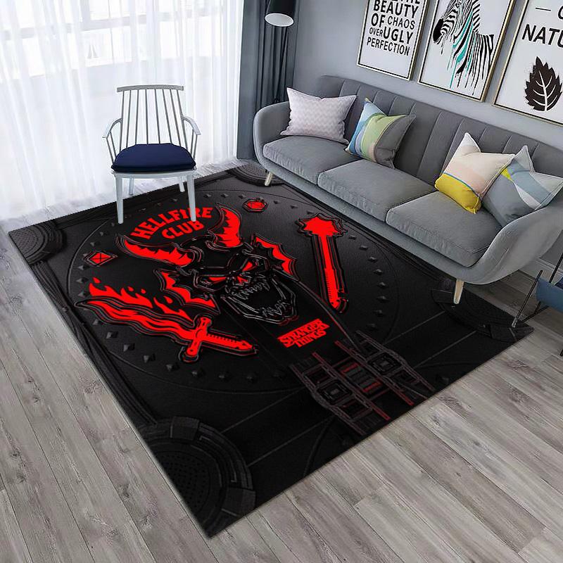 Halloween Horror Horror Theme Stranger Things Carpet Home Living Room Decoration Table and Chairs Anti Slip Door Mat Outdoor Picnic Mat Carpet A12
