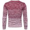 Long Sleeve Patchwork Men Sweater Autumn Winter O-Neck Stretchy Knitted Pullover Sweater Streetwear