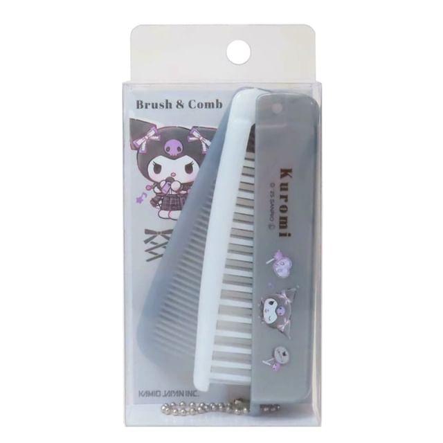 Kamio Japan - Складная расческа для волос Sanrio Kuromi (IDOL) 95×25×17mm