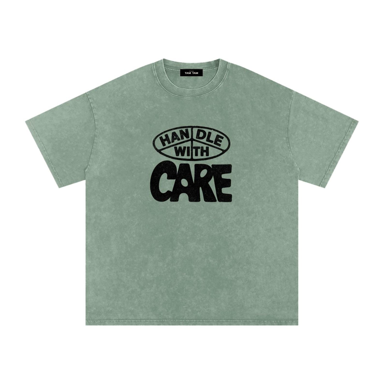 Handle With Care Oversized T-Shirt | Vintage Typography Streetwear Tee XL