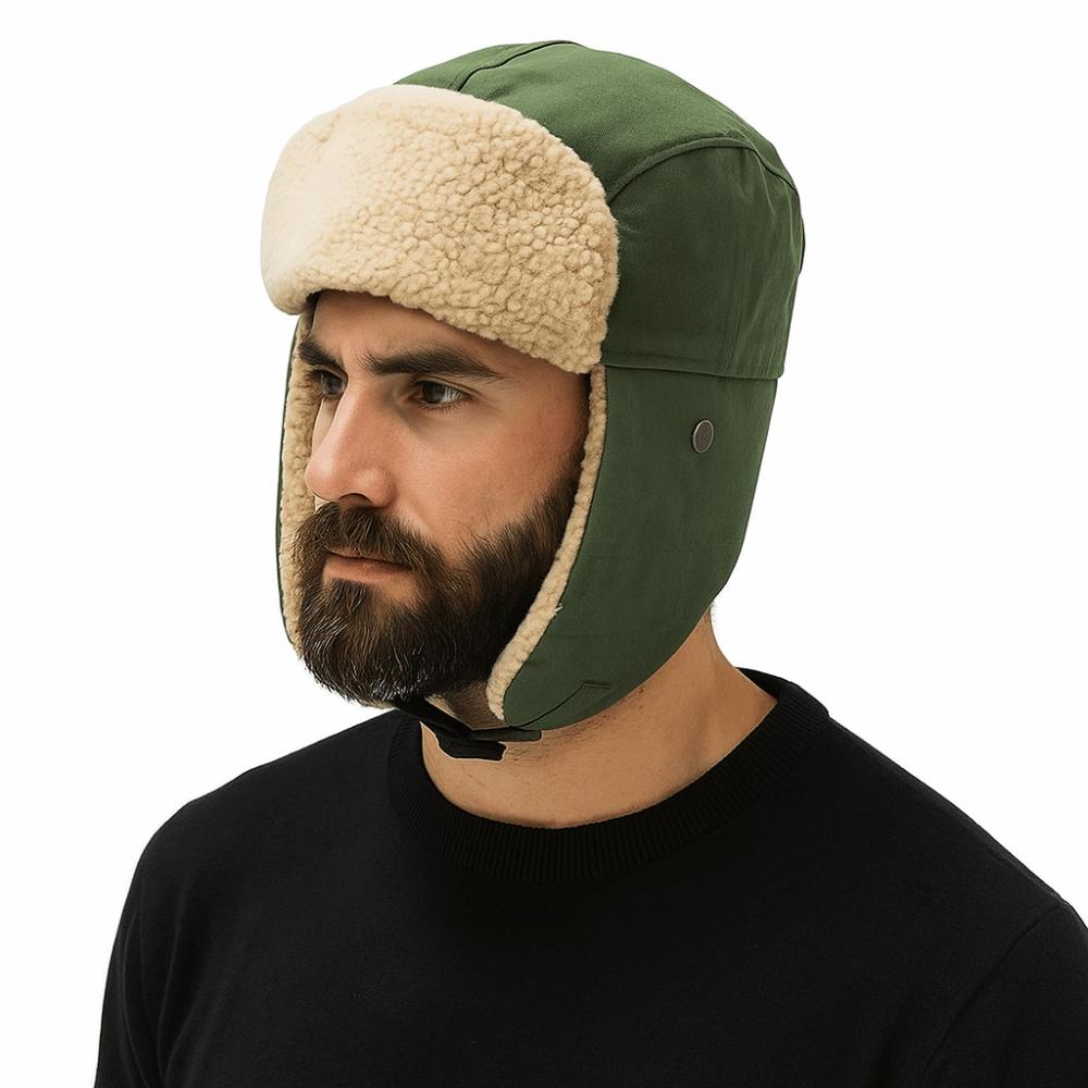 Windproof Winter Plush Hat Fleece Lei Feng Cap Fashion Earflap Hat  Ski