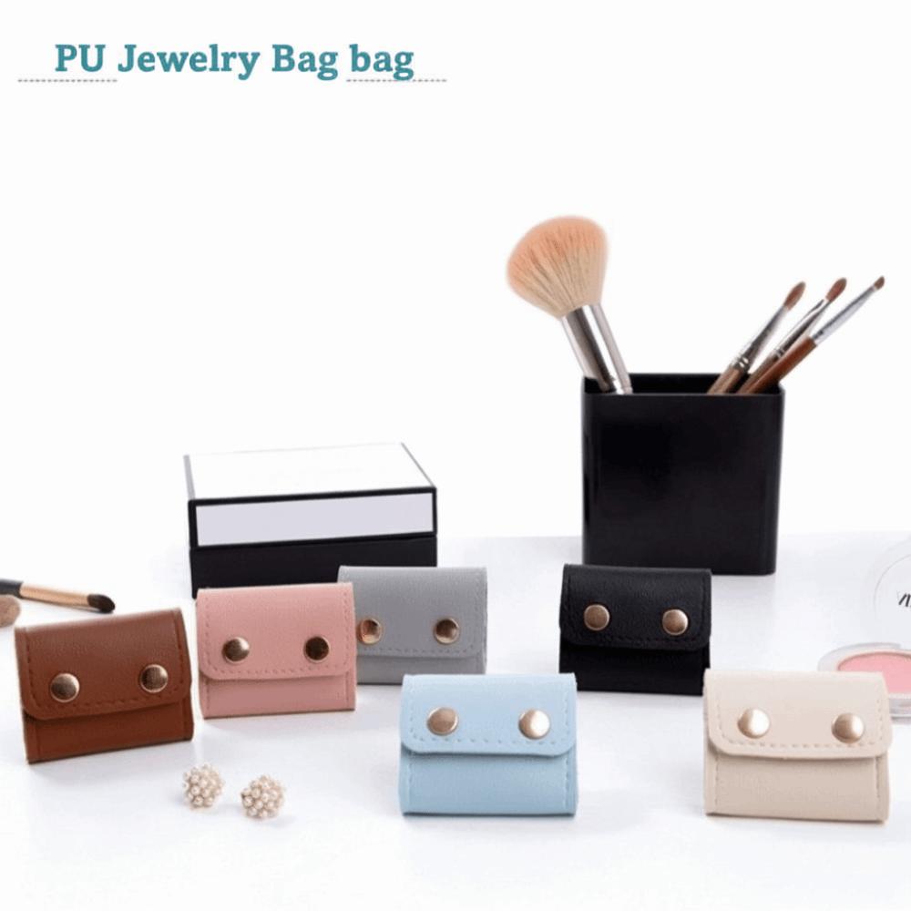 PU Leather Jewelry Display Bag Mini Size Foldable Jewelry Pouch Portable Jewelry Roll Case Bracelet Ring Storage