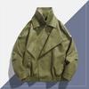 Flight Jacket Men's Spring and Autumn Top Leather Jacket Workwear Casual Multi Bag Leather Jacket