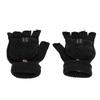 1 Pair USB Heated Gloves Electric Heating Thermal Knitting Gloves Half Finger Winter Hand Warmer for Working Black