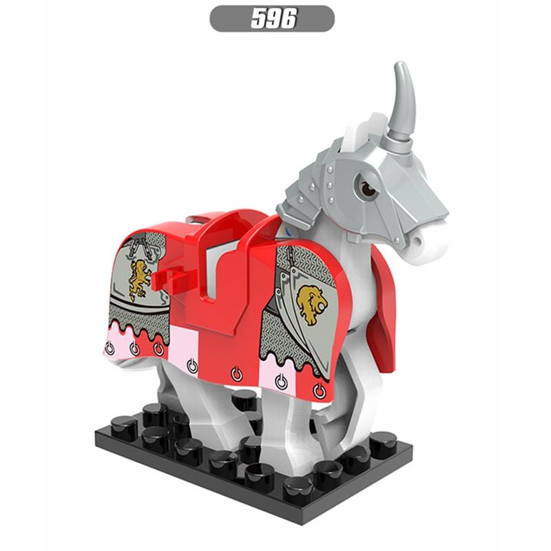 X0158 Medieval Roman Knight War Horse Compatible Military Building Blocks Minifigures Accessories Kids Toys