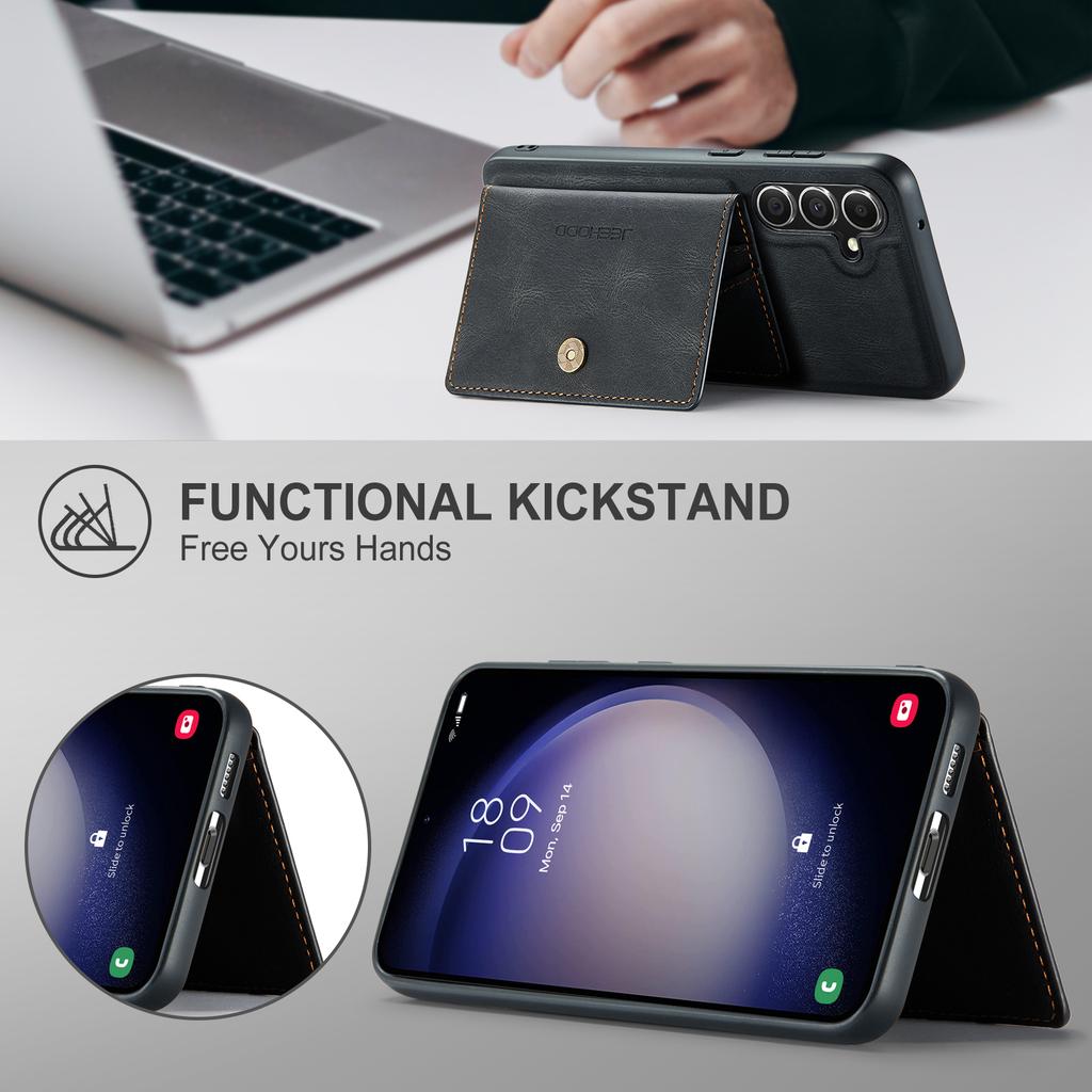 Für Samsung Galaxy S23 FE Retro Handyhülle mit abnehmbarer magnetischer Kartentasche