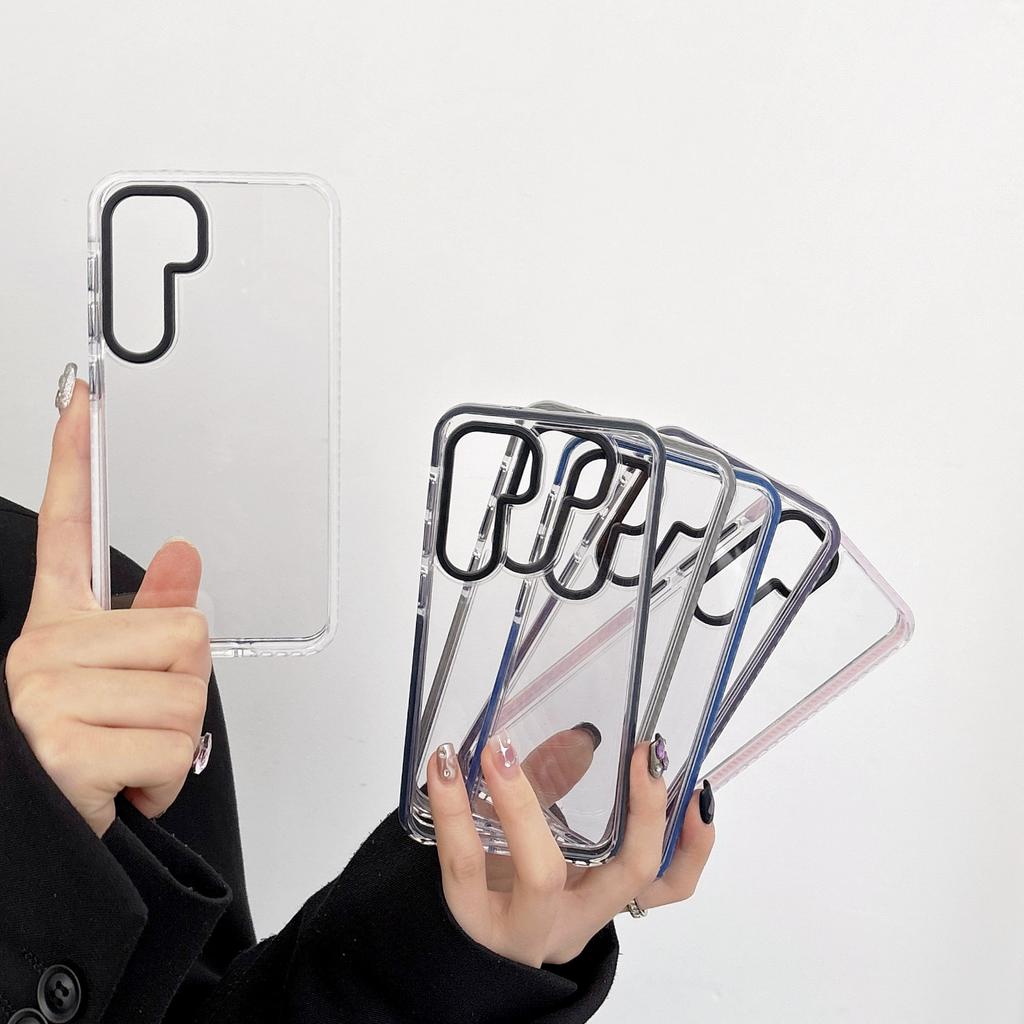 Samsung S26Ultra mobile phone case is suitable for S24plus high-transparency airbag anti-drop A56 with its own lens film protective cover.