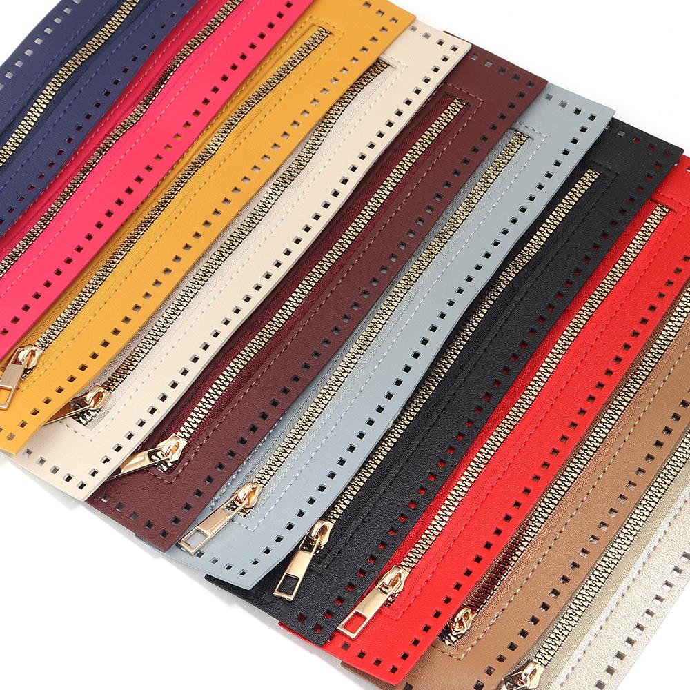 1pc 27cm Long Leather Zipper Practical Soild Zipper For Home Crochet Bags Handbag Hardware Leather Zipper Sewing Accessories