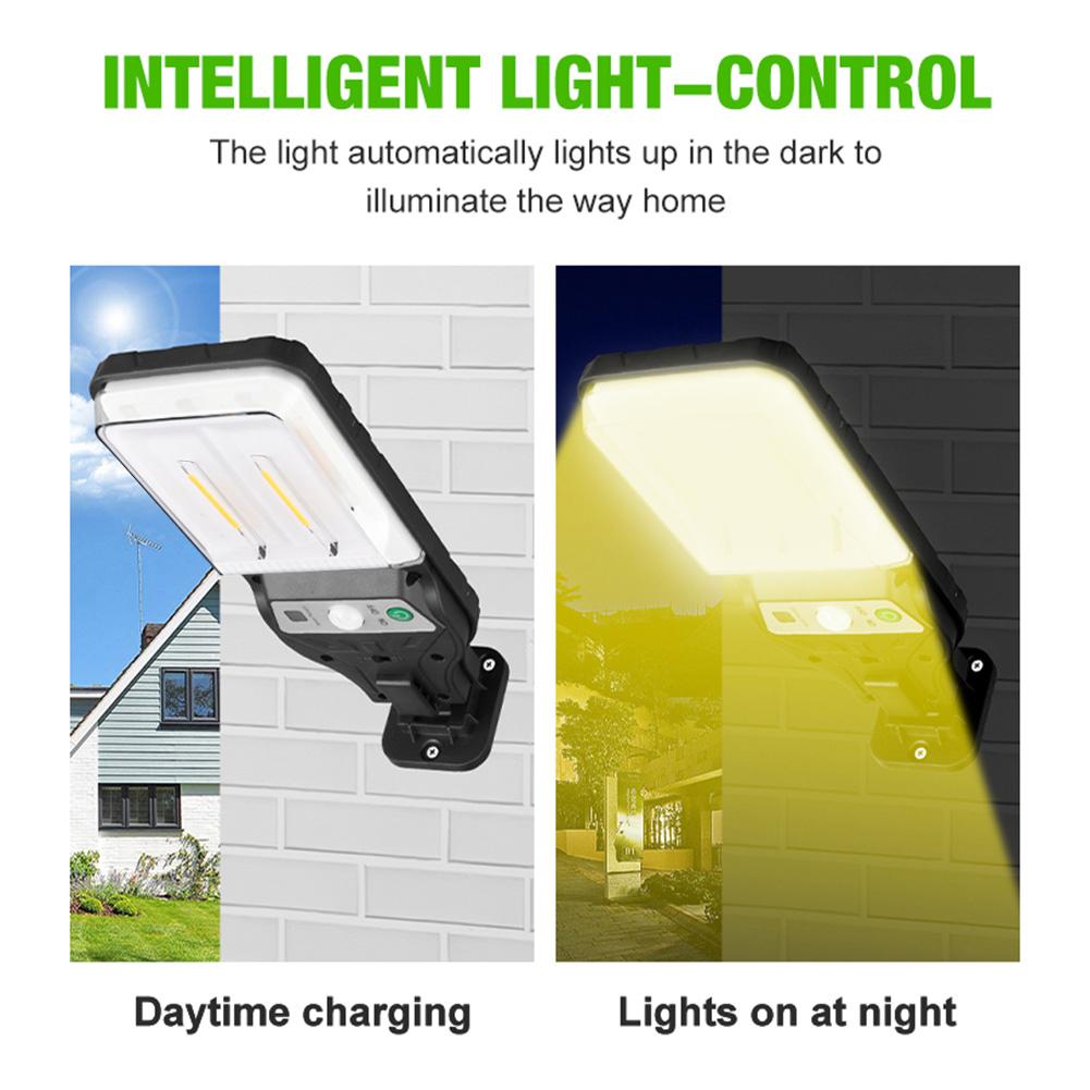Solar Wall Light Solar Powered Flood Light with Remote Control Motion Sensor Security Street Light for Deck Fence Patio