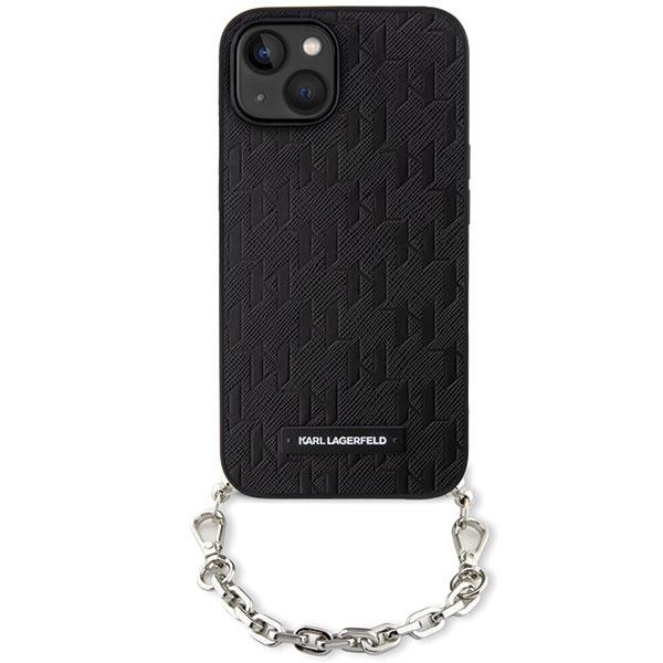 Karl Lagerfeld KLHCP14SSACKLHPK iPhone 14 / 15 / 13 6.1" Black/black Hardcase Saffiano Monogram Chain