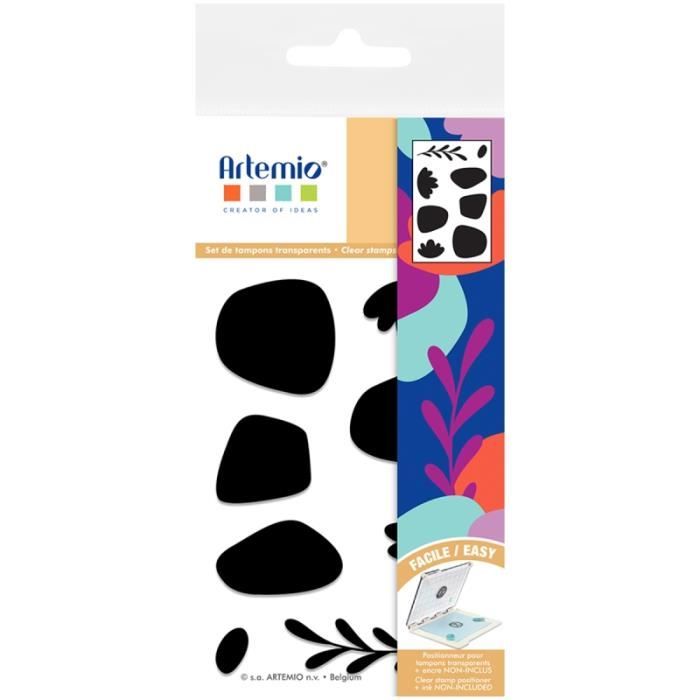 Tampons transparents - Artemio - Color Block - 8 pcs - Idéal pour scrapbooking - Mixte