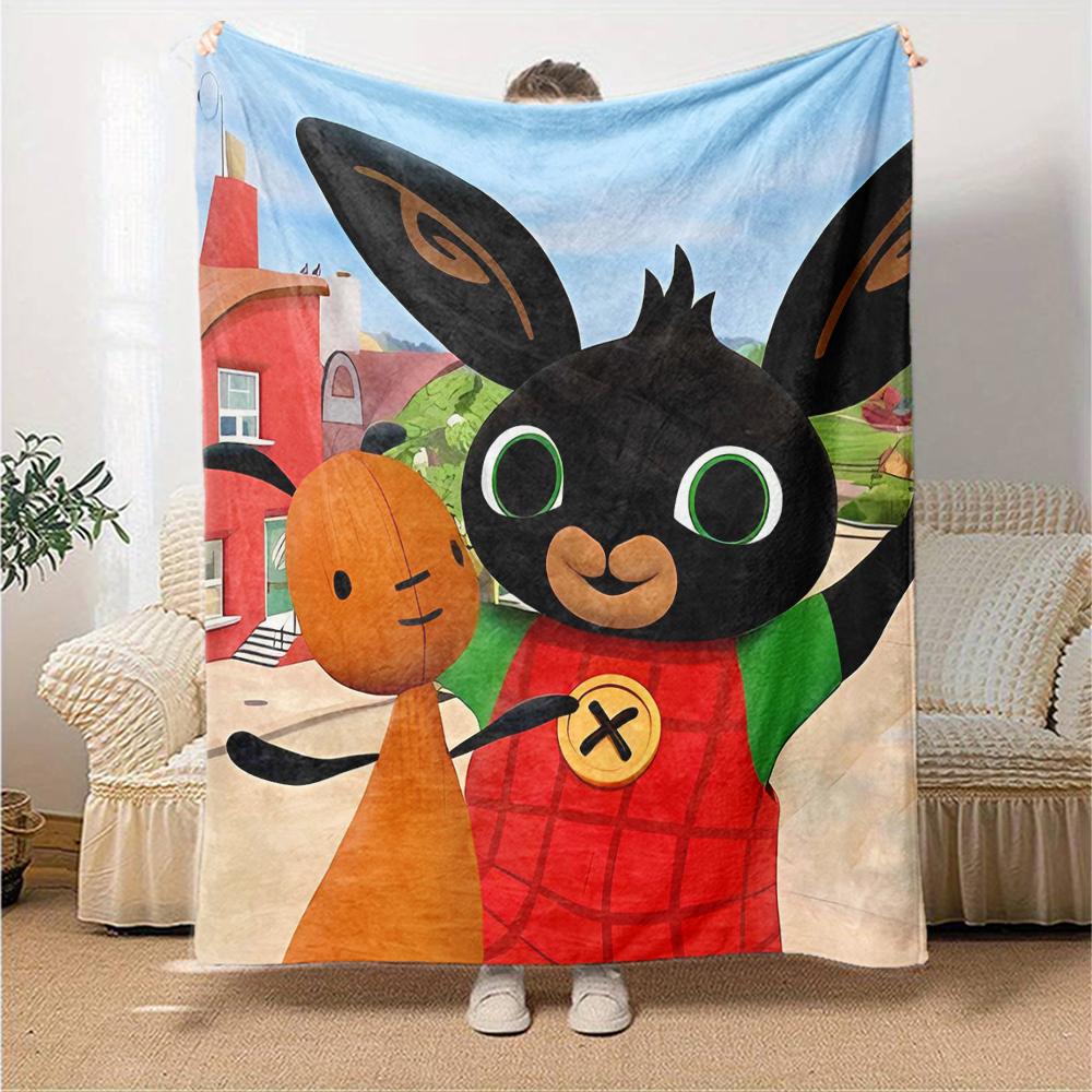 1pc Bing Bunny3 Blanket, Gift, for Men and Women, Soft Blanket, Good for Sofa Bed Couch Travel, Lightweight Flannel Blanket