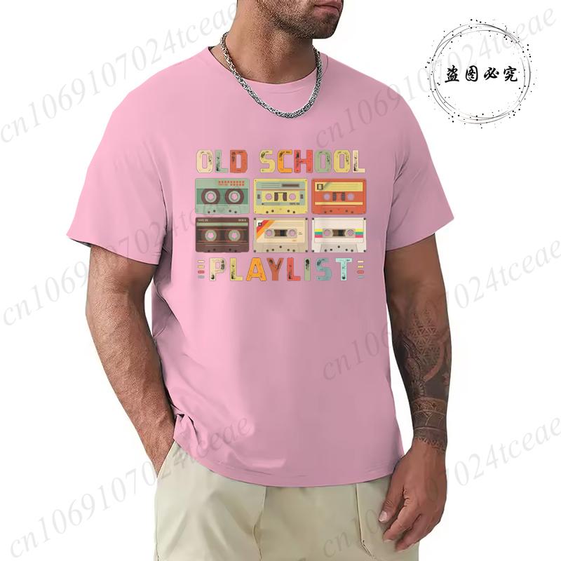 Summer Casual Tshirt Cassette Tape Music 80s Retro Old School Playlist T-shirt Fashion Fitness Tops Tshirt Hip Hop Streetwear