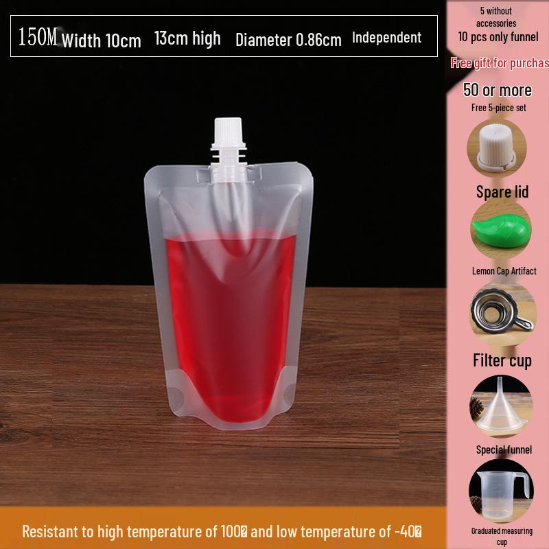 Disposable Transparent Spout Bag for Soy Milk, Chinese Medicine, Soup, or Beverages - Self-Standing and Convenient for Takeaway