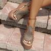 Fashion Aphixta Platform Sandals Super High Wedge Heel Woman Sandals Crystal Upper Women Summer Shoes Chunky Heel Sandals Big Size 43