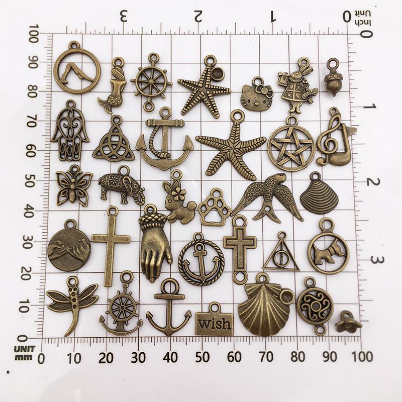 Antique Bronze Alloy Mixed Styles DIY Pendant & Earring Accessories Retro 