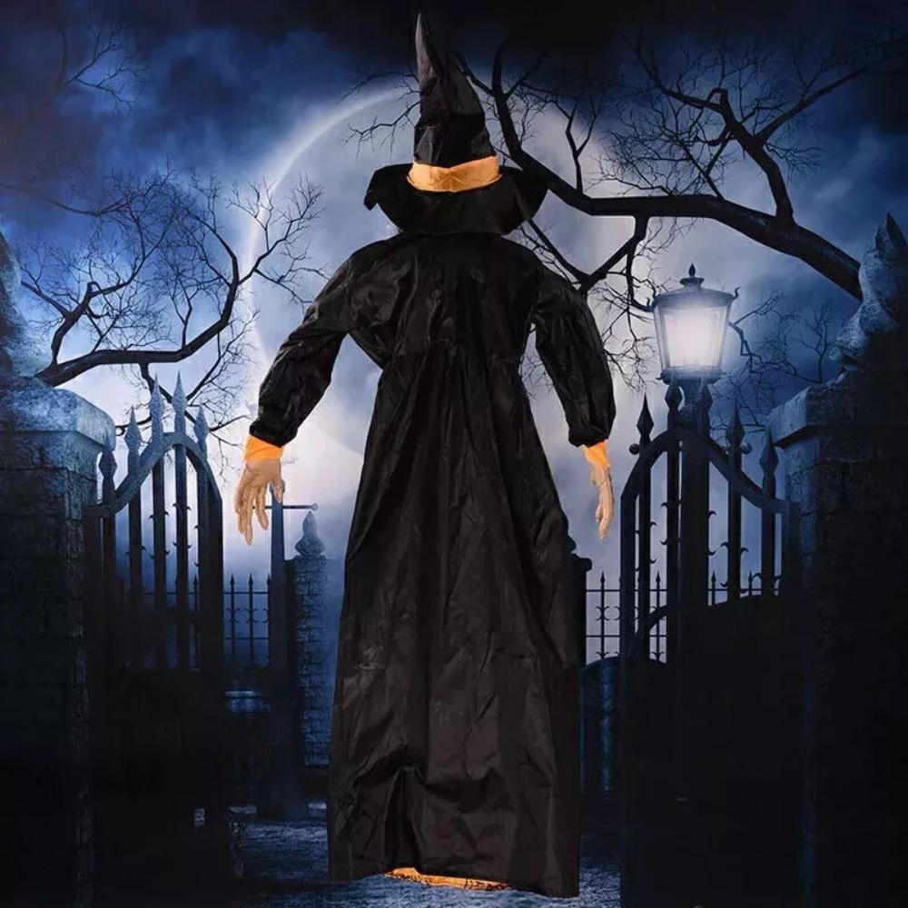 Purple Life Size Talking Witch Halloween Red Eye Animated Witch Spooky Animatronic Witch