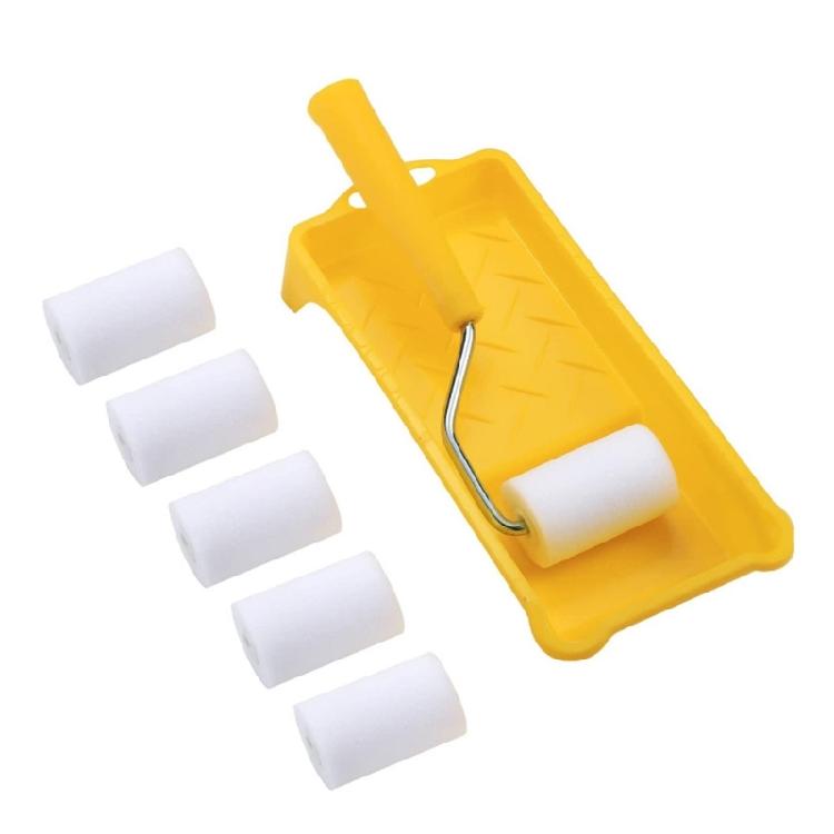 

Small 2 Inch Mini Paint Roller Set High Density Sponge Easy Storage Case Upgrades for Precise Edges Smooth finishes 1