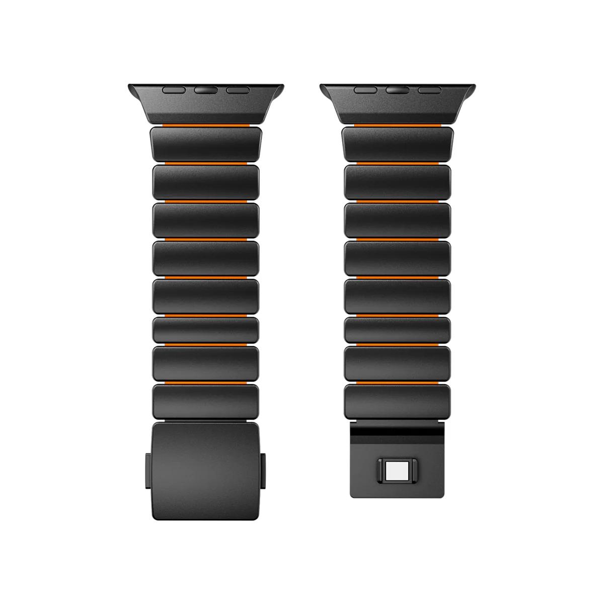 

Магнітна нержавіюча сталева ремінець для Apple Watch Ultra 3 2 49 мм Гумовий чоловічий ремінець для Iwatch Series 11 10 46 мм 9 8 7 6 se 44 мм 45 мм 46mm 45mm 44mm&175mm
