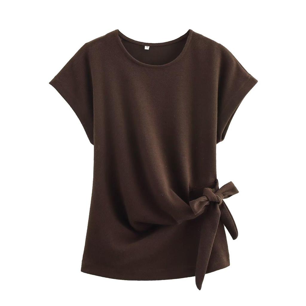 Women's Round Neck Knitted Top + A-Line Skirt Set