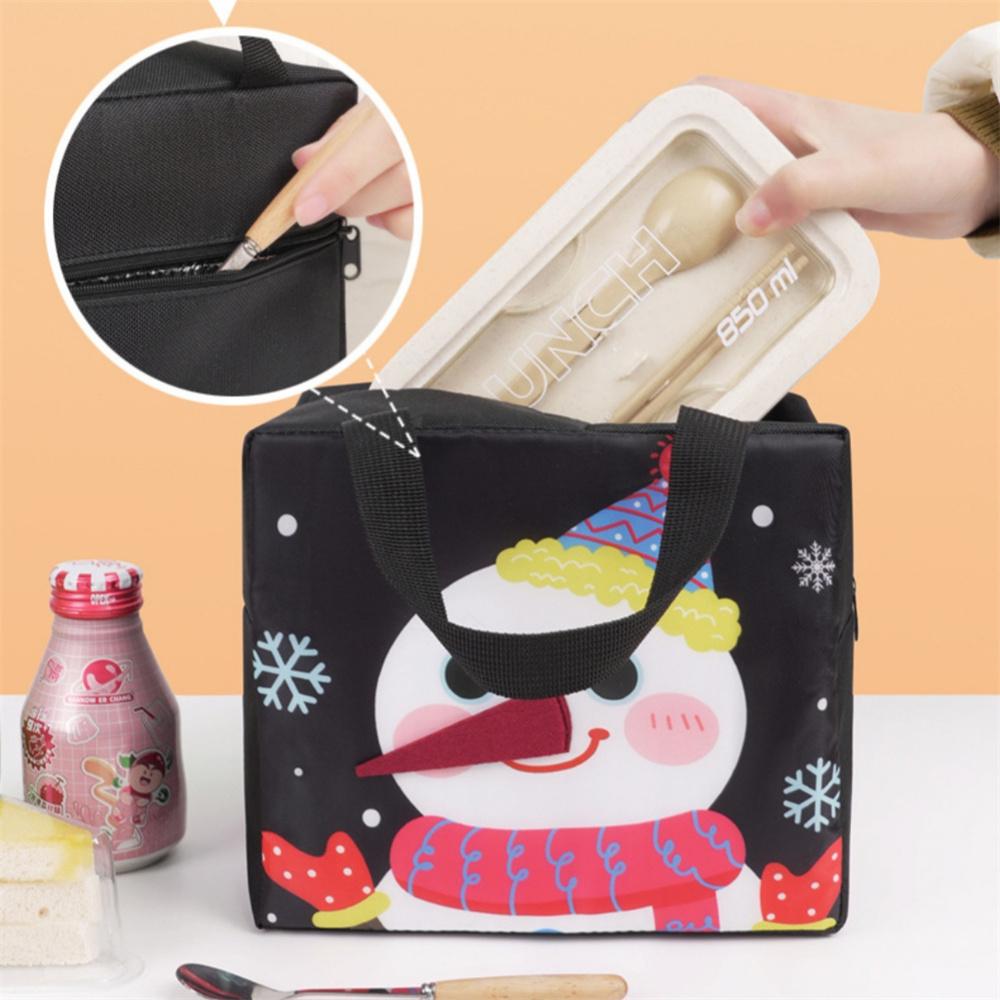 Portable Insulated Bag Tear-Resistant Cute Animal Lunch Bag Oxford Cloth Lunch Tote Insulated Thermal Food Container For Daily