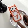 Applicable to iPhone17PRO mobile phone case ins wind cat ears magnetic charging Apple 16/15 hard case acrylic E