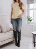 Women's One Shoulder Ribbed Knit Tank Top Loose Sleeveless Trendy Vest