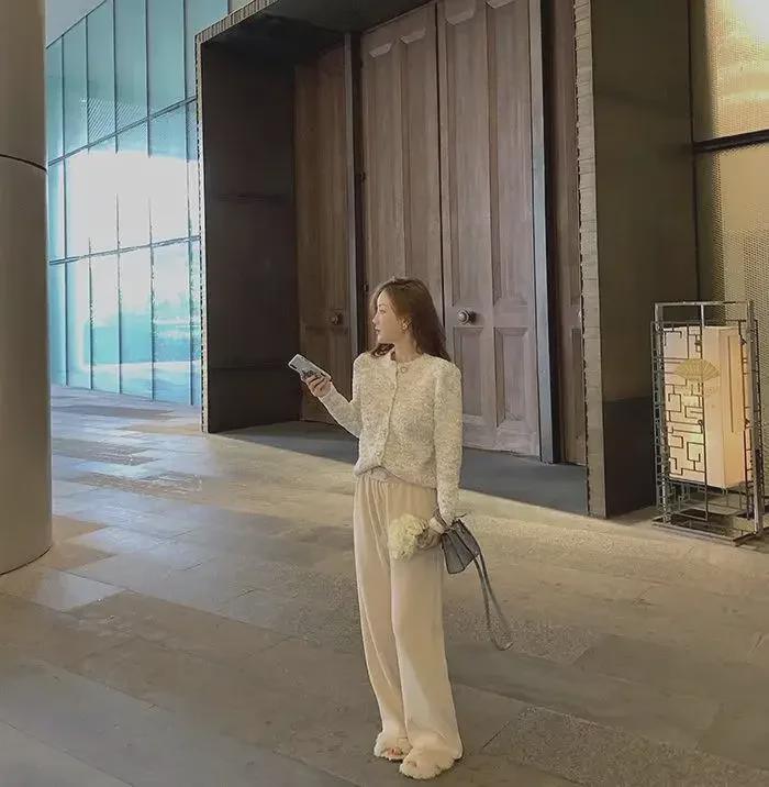 Women's High Waist Wide Leg Pants - 2023 Autumn/Winter Casual Drape Slim Fit