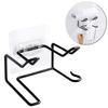 Self Adhesive Wall Mount Hair Dryer Holder Waterproof Rack for Dyson and Most Dryers with Brush and Iron Storage Organizer