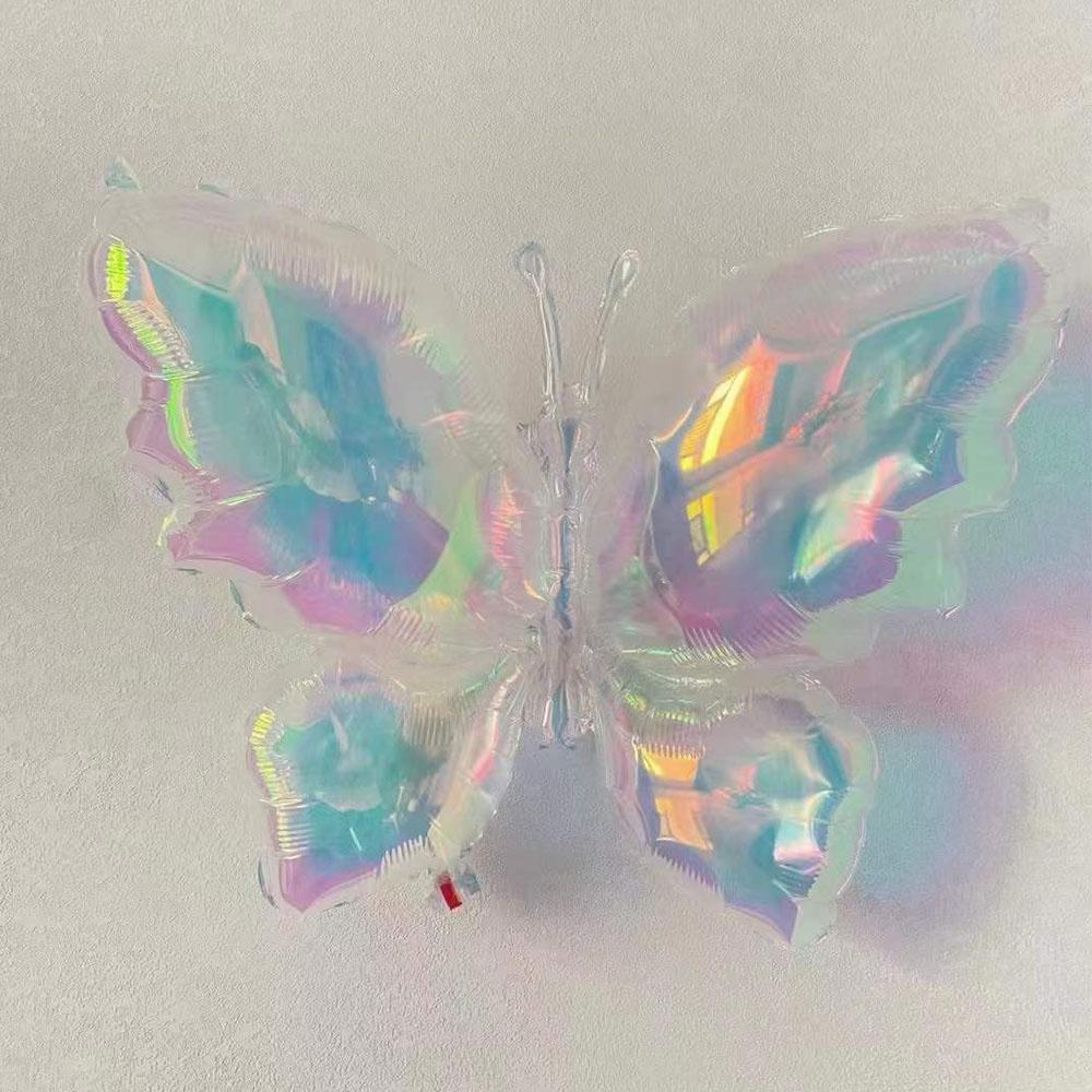 4pcs Iridescent Balloon Heart-Shaped Pentagram Butterfly Laser Transparent Balloon Birthday Wedding Party Decor Supplies