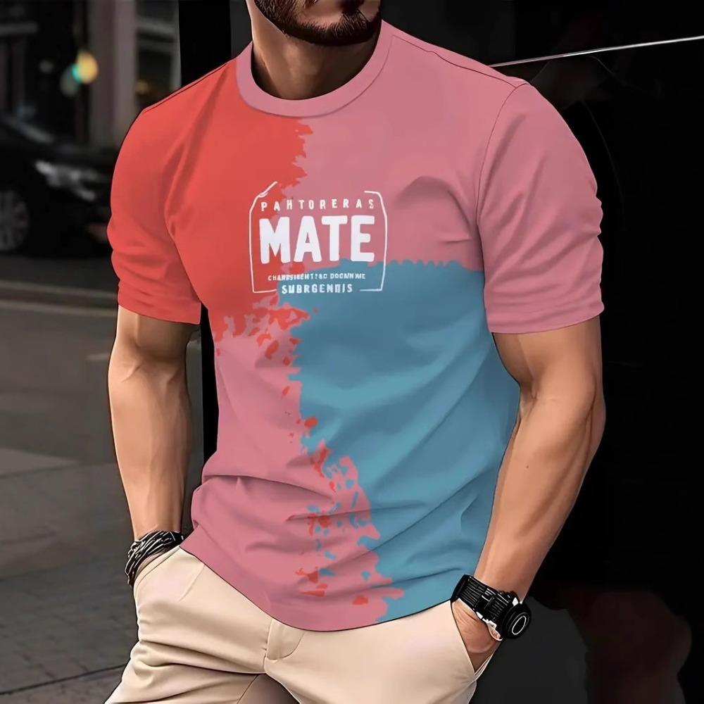 Cotton Printed Men's T-Shirt, Soft & Breathable O-Neck Short Sleeve Tee, Funny Casual Style T-Shirts