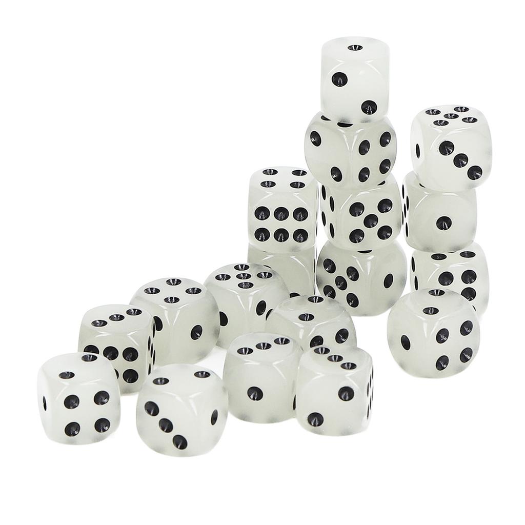 18pcs Luminous Dice Set Bar KTV Christmas Party Board Game 6 Sided Dice Game Props for Men Women