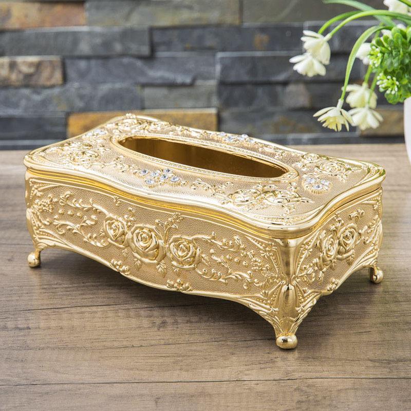 

Европейский классический бронзово-золотой металлический чехол для салфеток кухонный декор диспенсер для бумажных полотенец держатели для коробок салфеток NH04