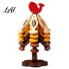 Kitchen Accessories Gift Bamboo Trivets with Storage Rack Heat Resistant Hot Table Protector Pads Decorative Wooden Coaster for Dining Countertop