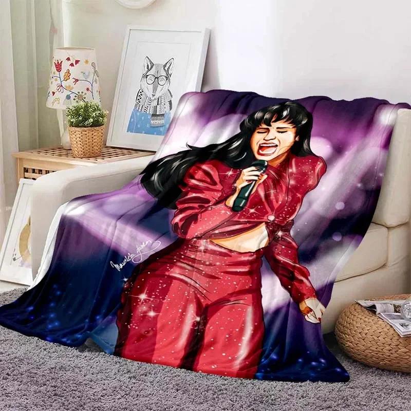 Selena Quintanilla Sakura Beauty Blankets Fleece Textile Decor Multifunction Soft Throw Blankets for Sofa Outdoor Quilt