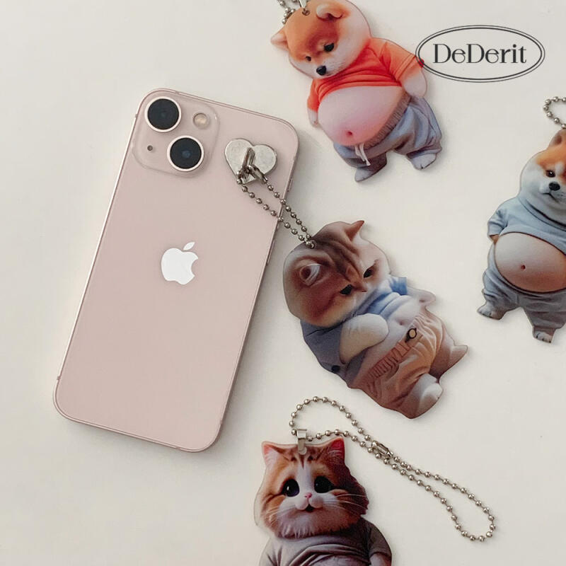 Katze Welpe dickes Kätzchen Hündchen Shiba Inu Acryl Schlüsselanhänger