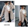 Hooded Double-sided Plush Cardigan Jacket Women's Loose Buttonless Outerwear Solid Color Long Sleeved Coat Warm Casual Autumn and Winter